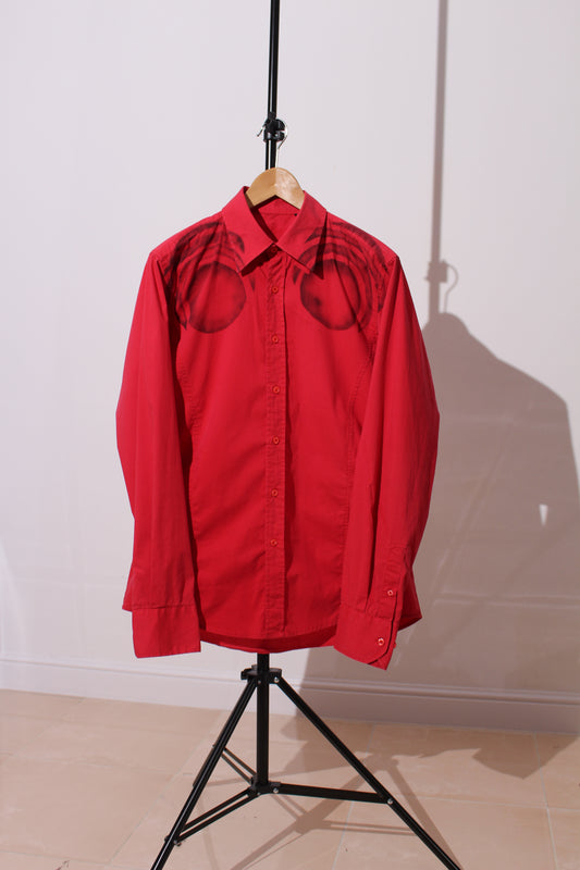 AIRBRUSH LOGO BUTTON UP SHIRT