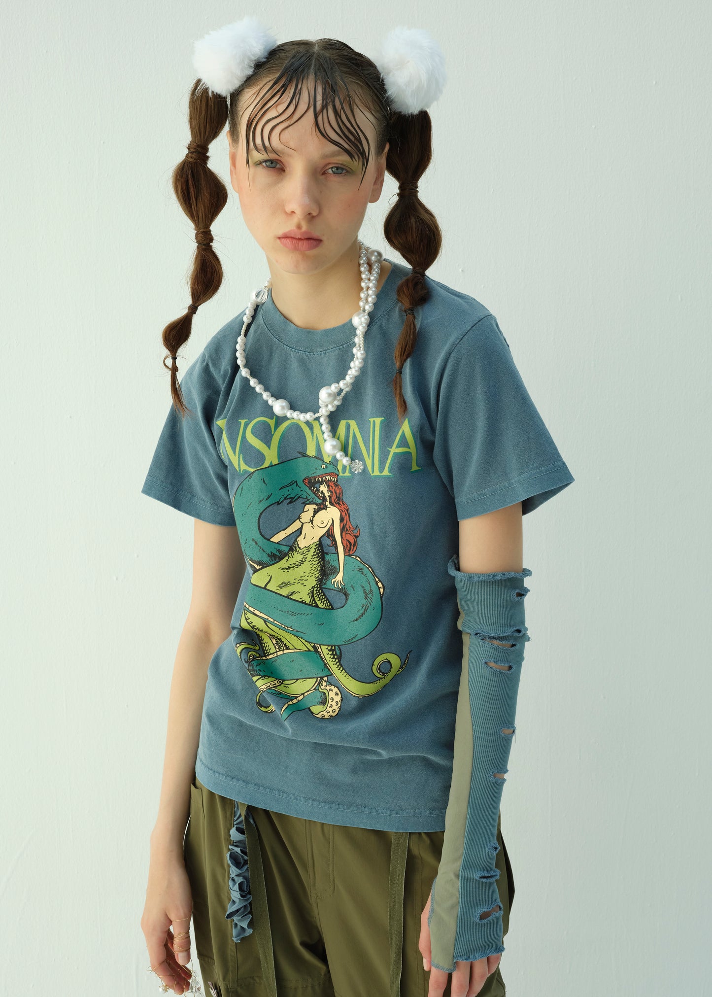 Mega-Oarfish vs. Cthulhu Mermaid Cropped T-Shirt